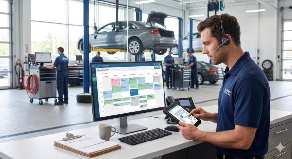 Repair shop automation improving scheduling and technician coordination