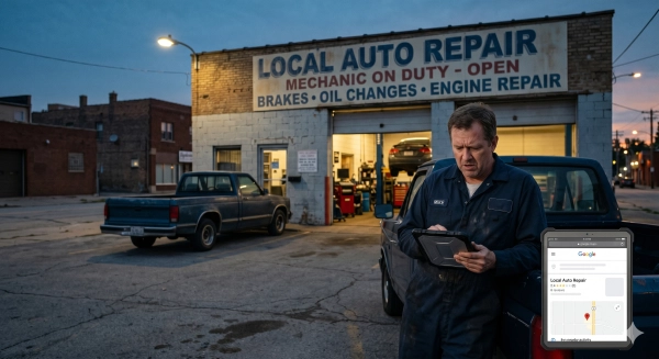 Repair shop SEO problems causing poor online visibility for local auto repair businesses