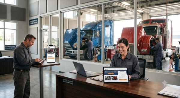 Heavy Duty Advertising repair shop website helping Canadian truck repair businesses generate more bookings