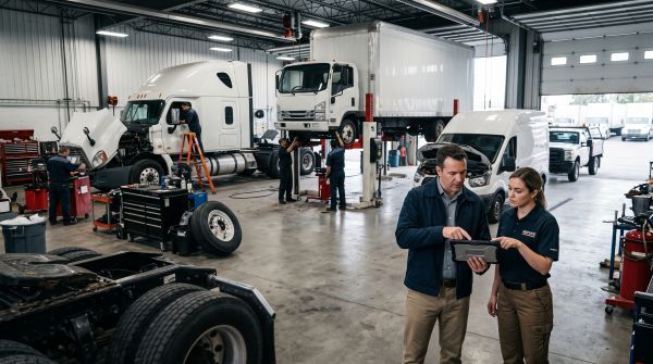 Fleet accounts provide recurring commercial repair and maintenance work for heavy-duty shops