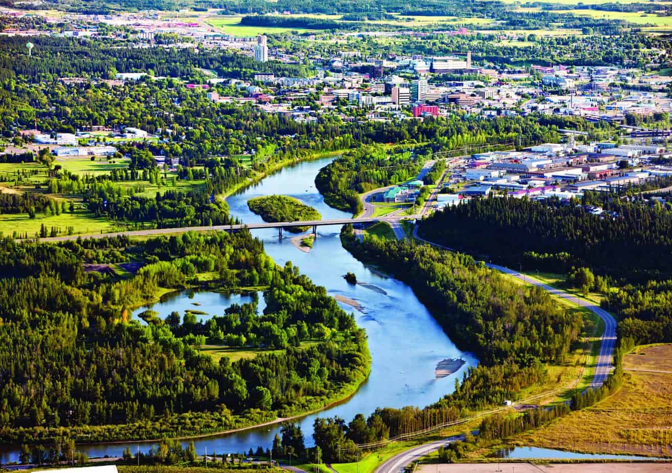 aerial view of Red Deer, Alberta